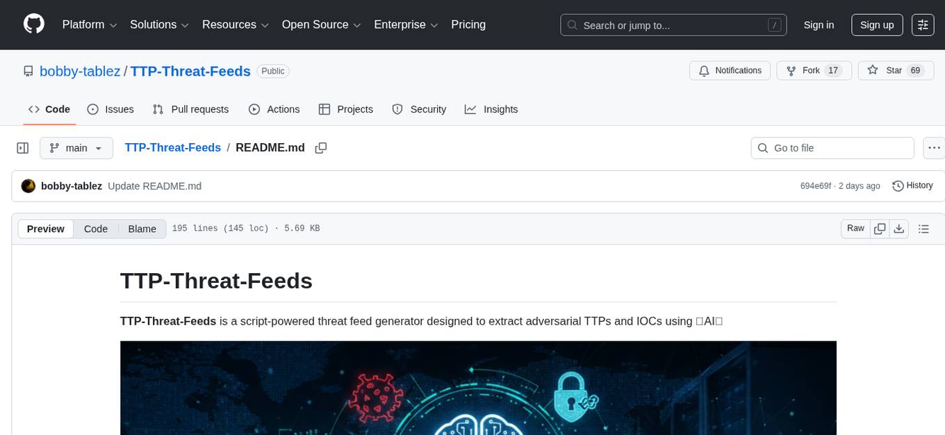 TTP-Threat-Feeds Screenshot