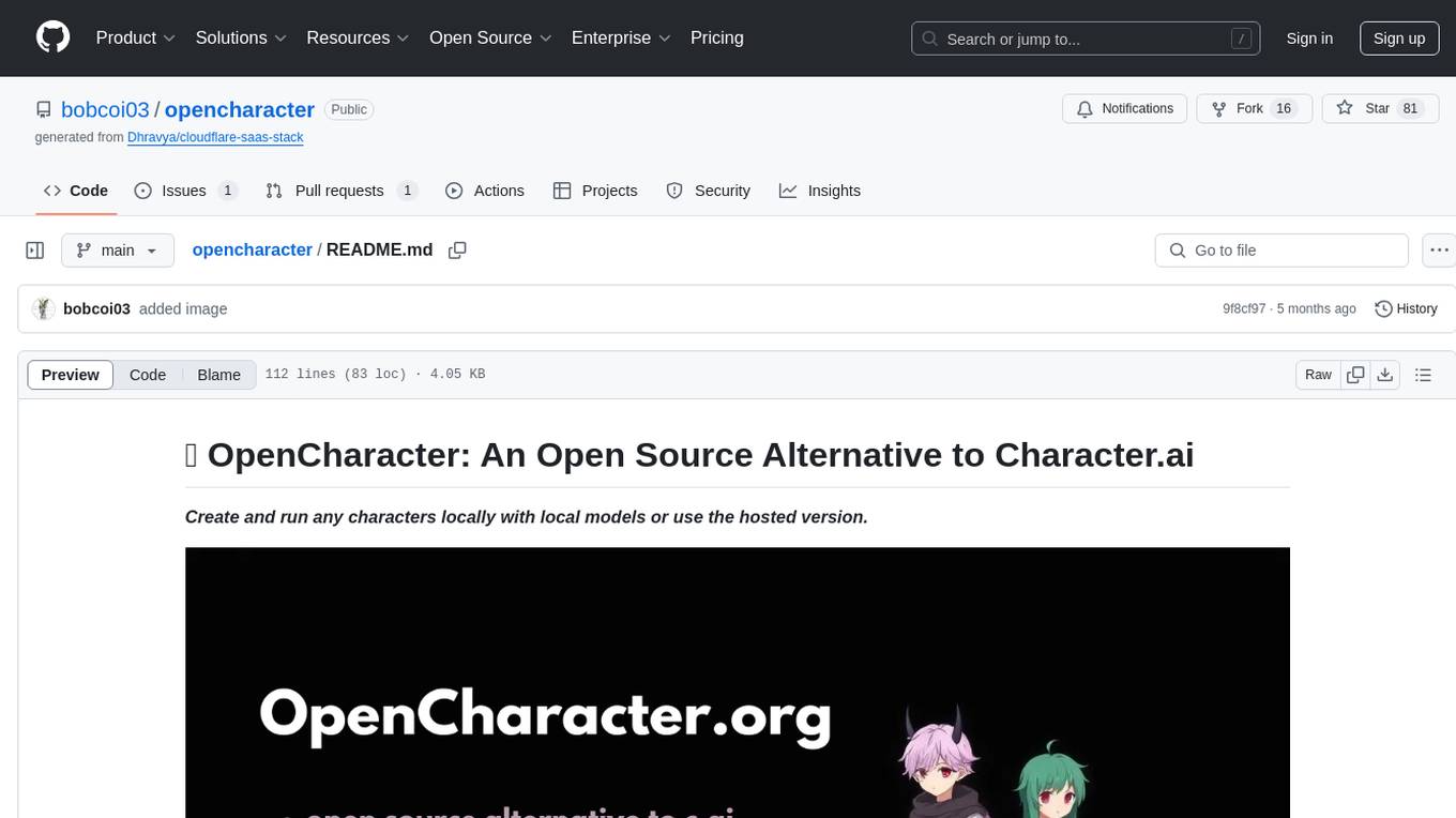 opencharacter Screenshot