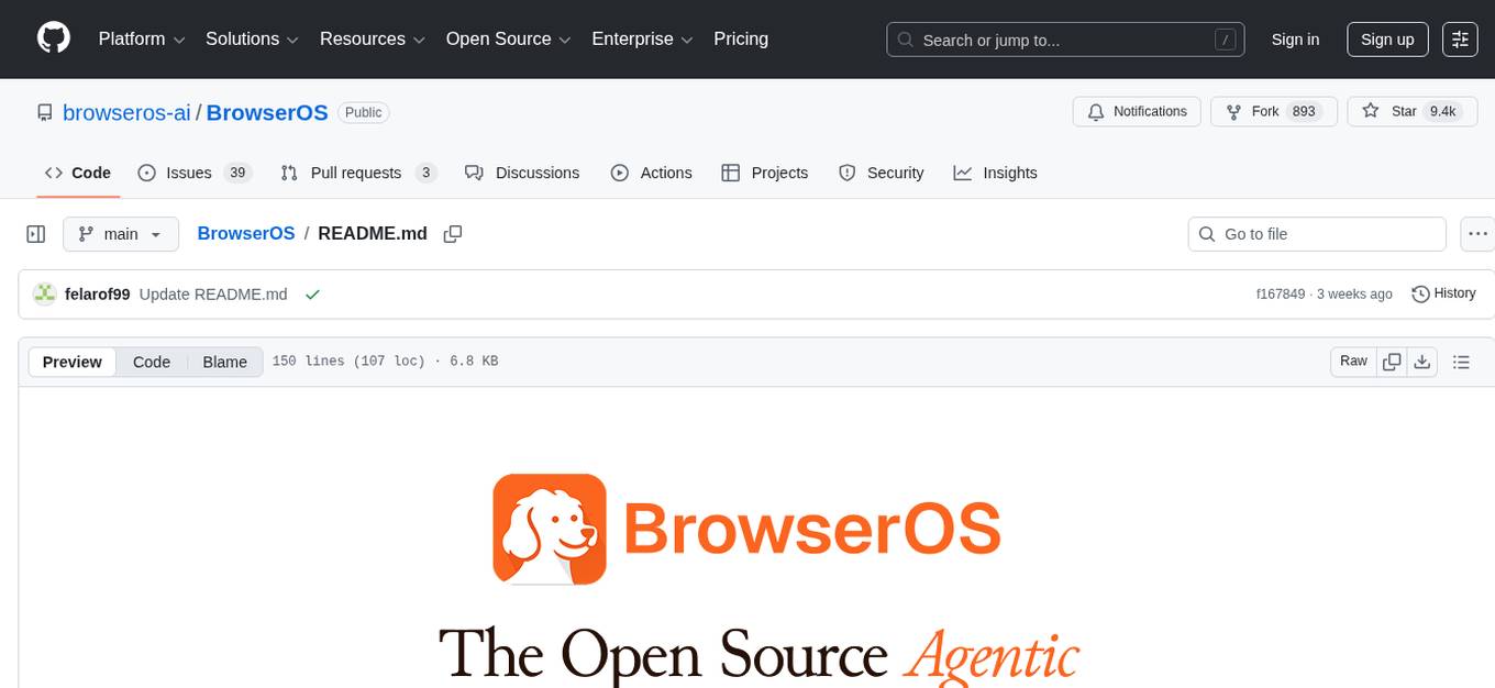 BrowserOS Screenshot
