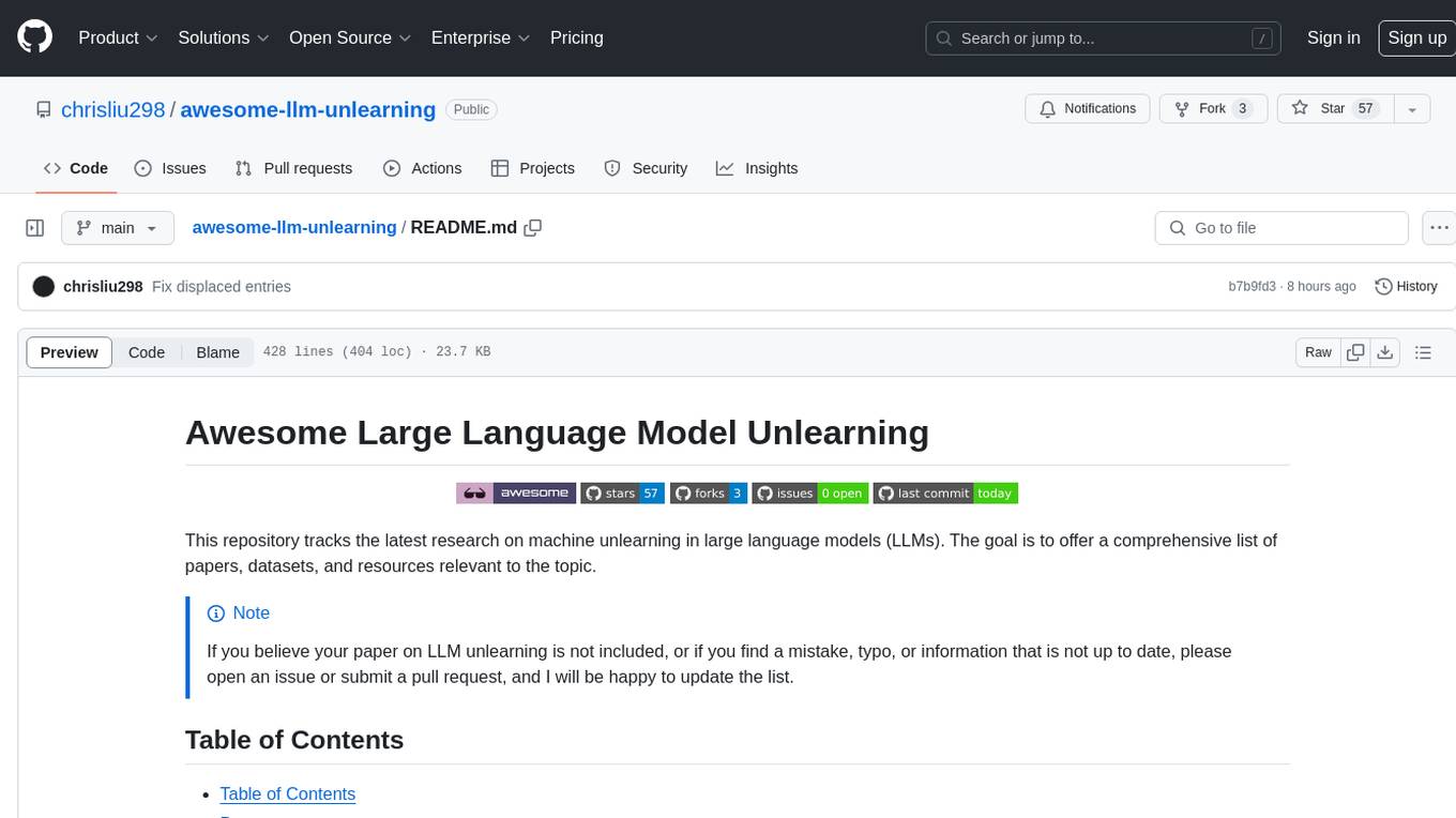 awesome-llm-unlearning Screenshot