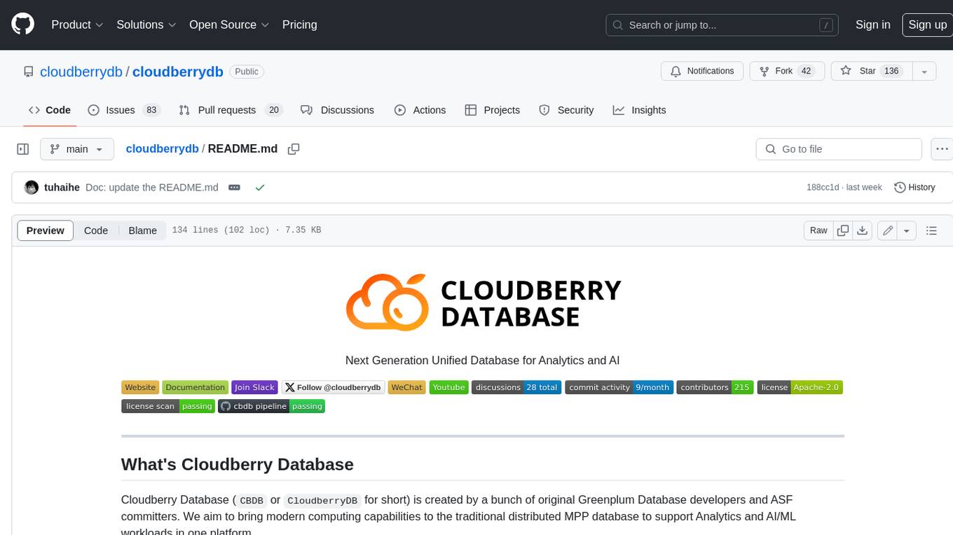 cloudberrydb Screenshot