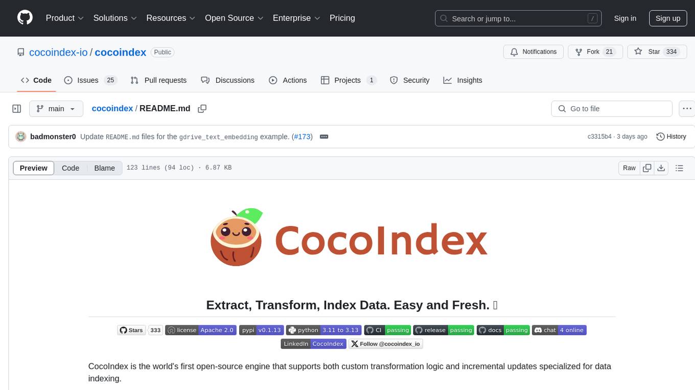 cocoindex Screenshot