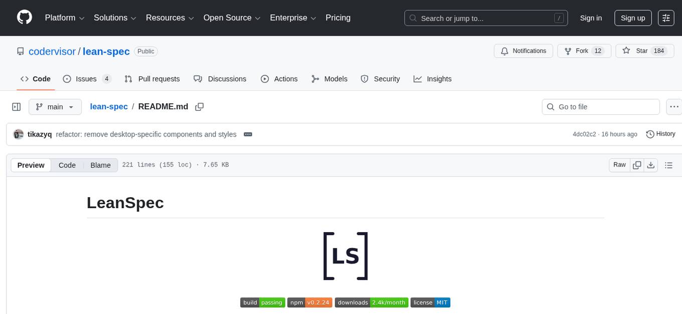lean-spec Screenshot