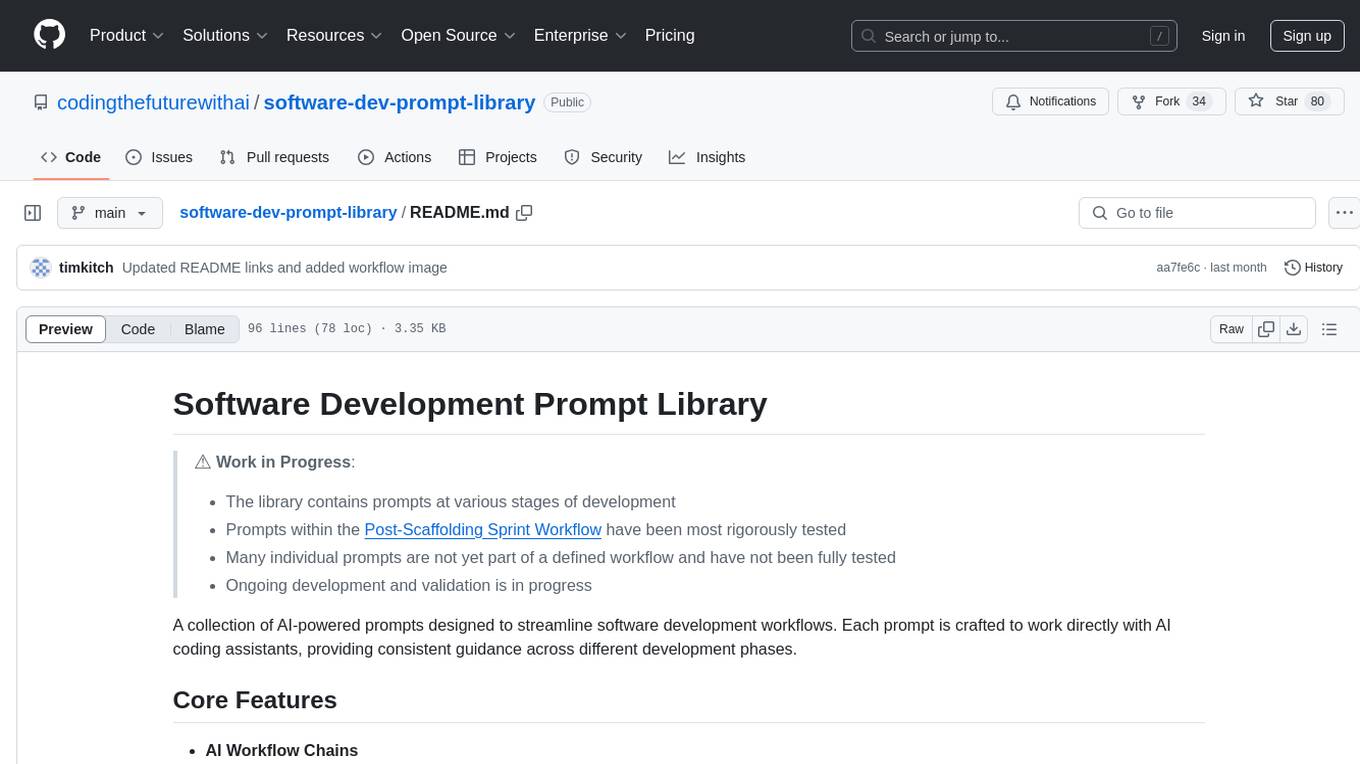 software-dev-prompt-library Screenshot