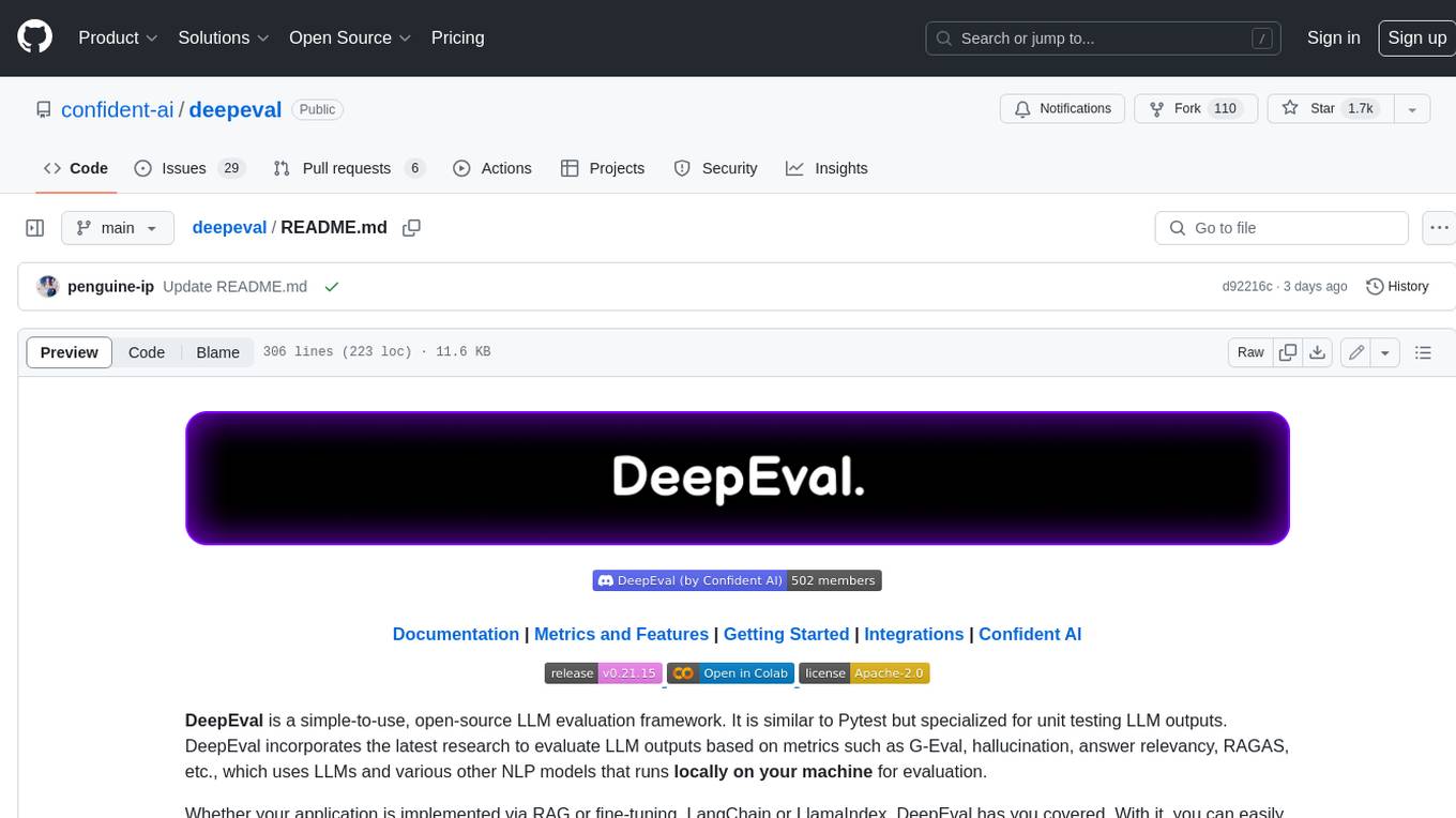 deepeval Screenshot