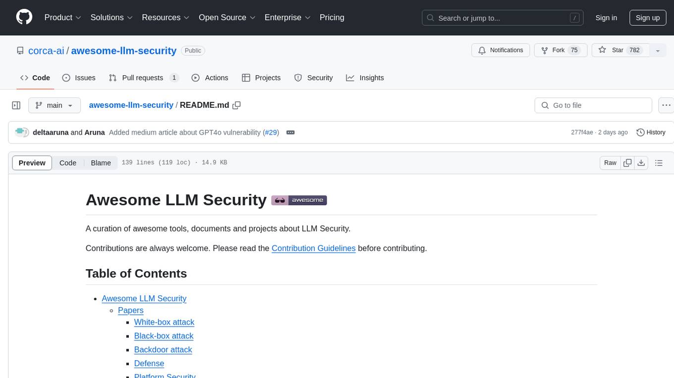 awesome-llm-security Screenshot