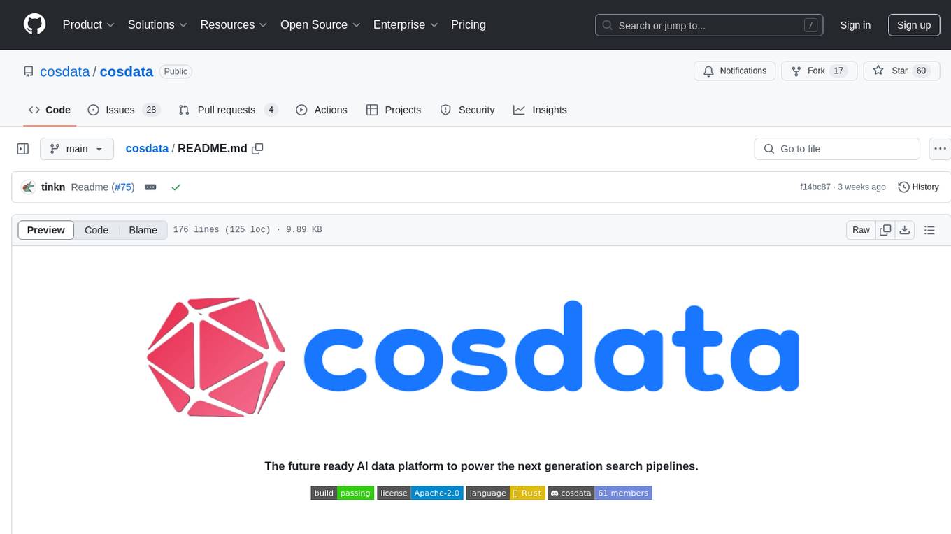 cosdata Screenshot