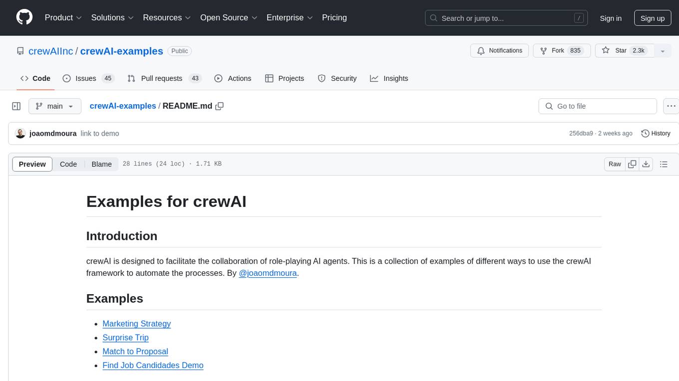 crewAI-examples Screenshot