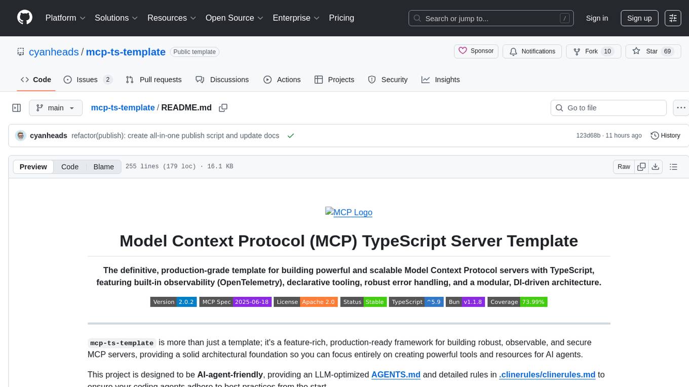 mcp-ts-template Screenshot