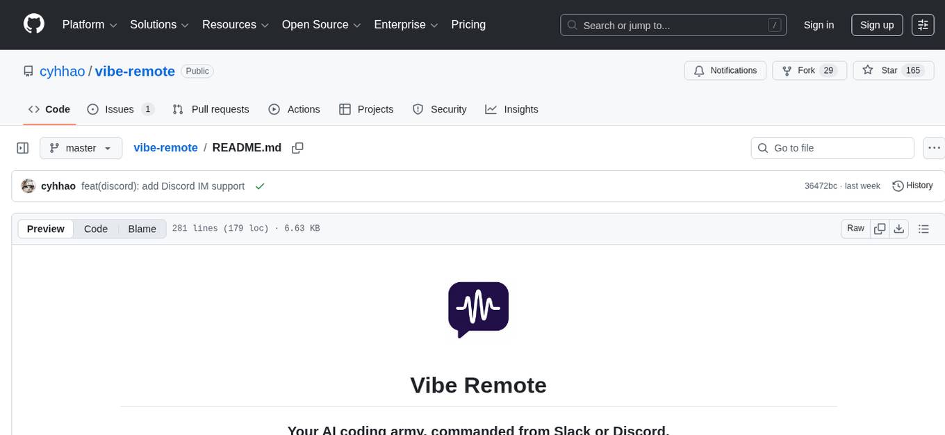 vibe-remote Screenshot