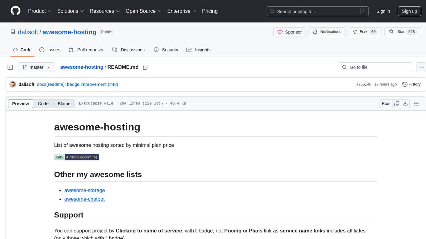 awesome-hosting Screenshot