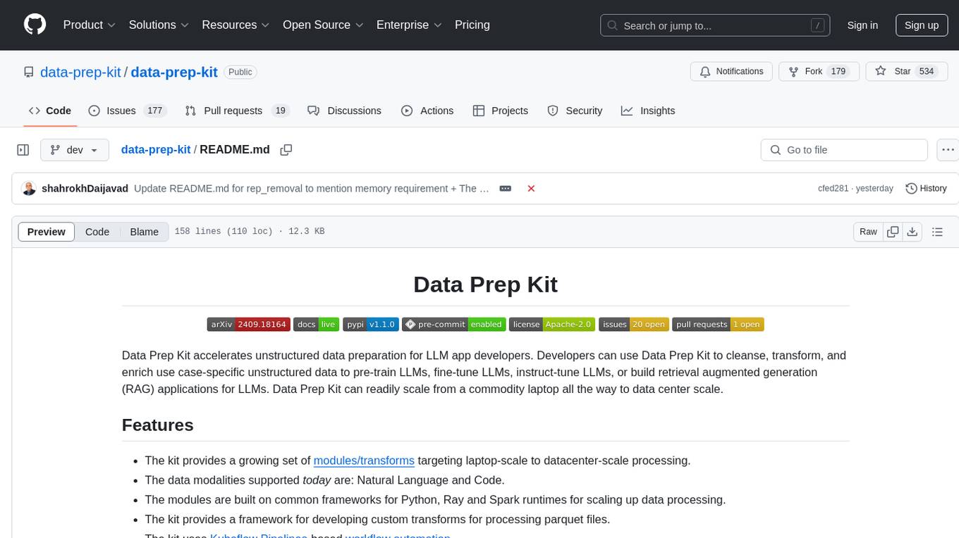 data-prep-kit Screenshot