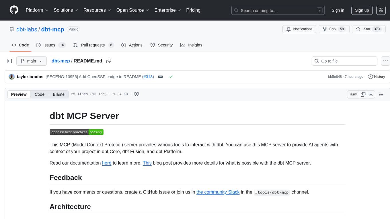 dbt-mcp Screenshot