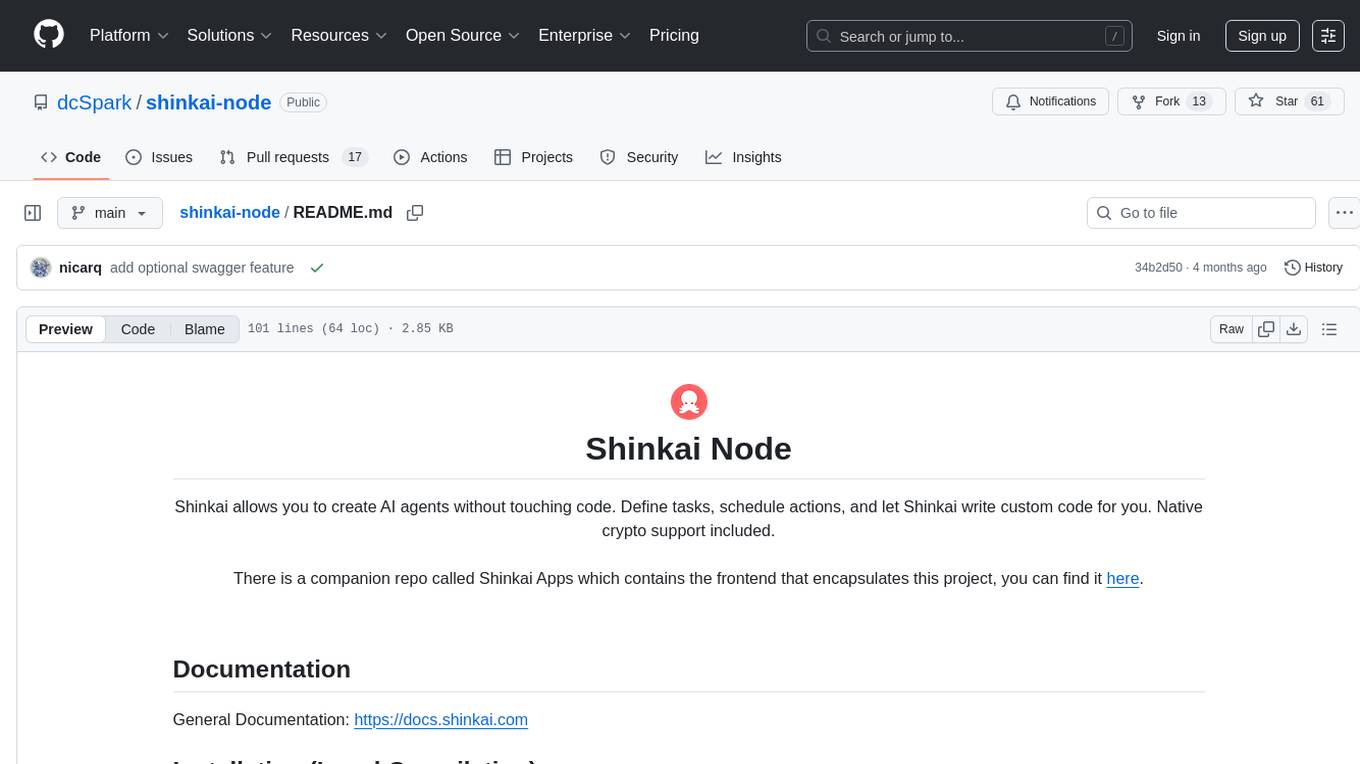 shinkai-node Screenshot