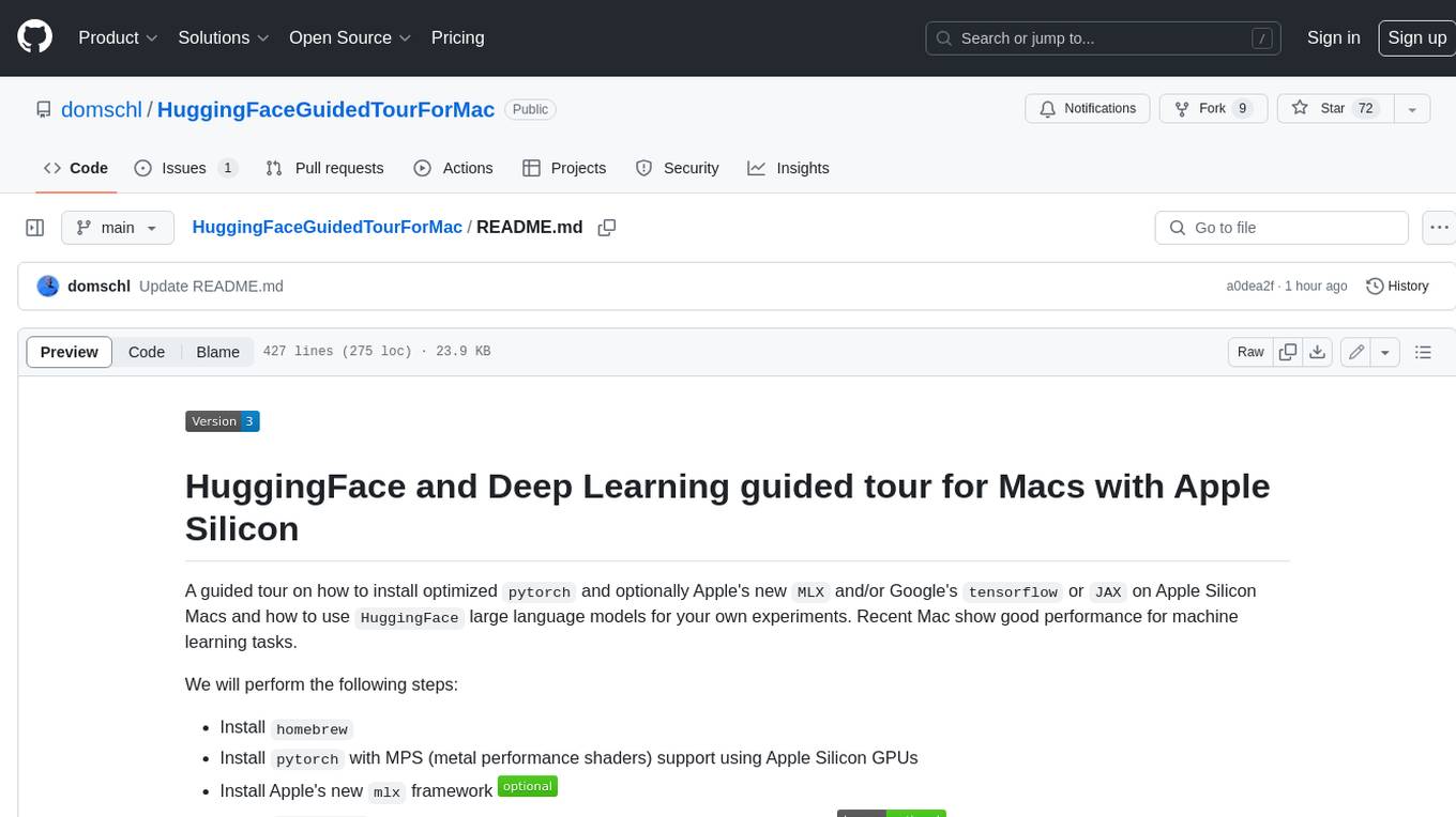 HuggingFaceGuidedTourForMac Screenshot