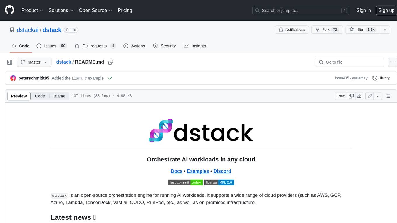 dstack Screenshot