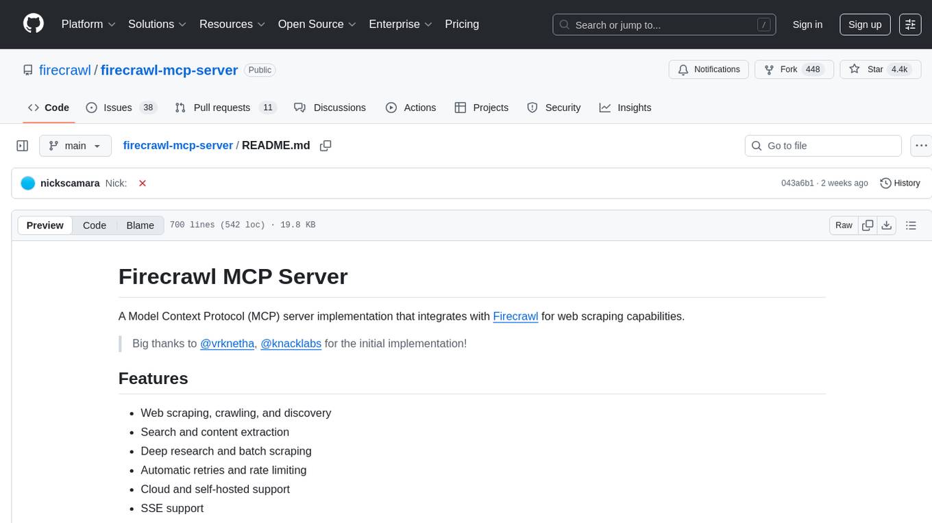 firecrawl-mcp-server Screenshot