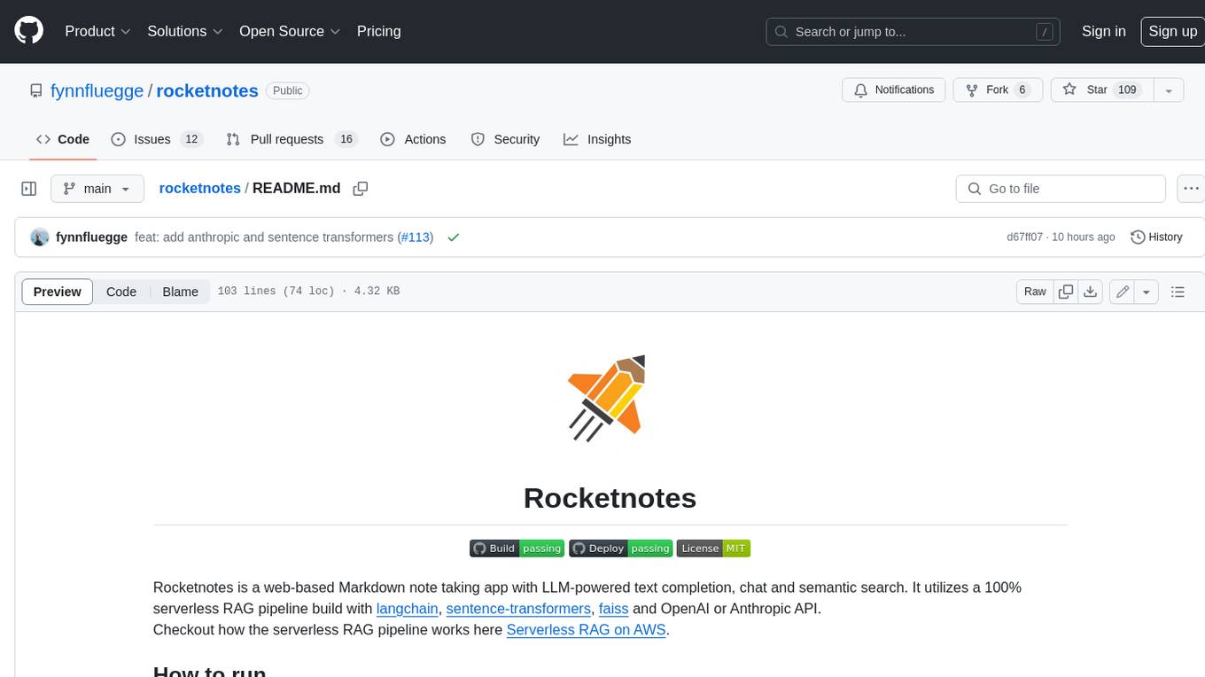 rocketnotes Screenshot