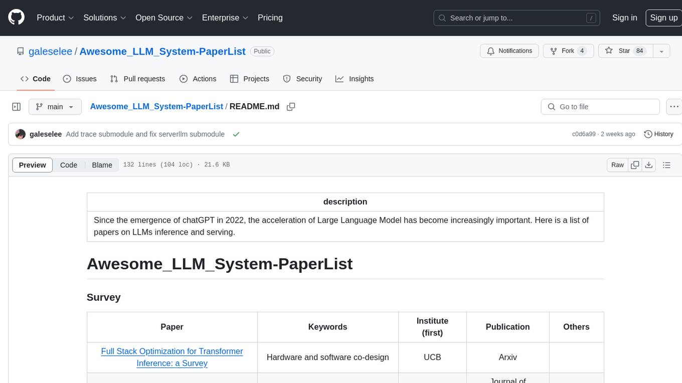 Awesome_LLM_System-PaperList Screenshot