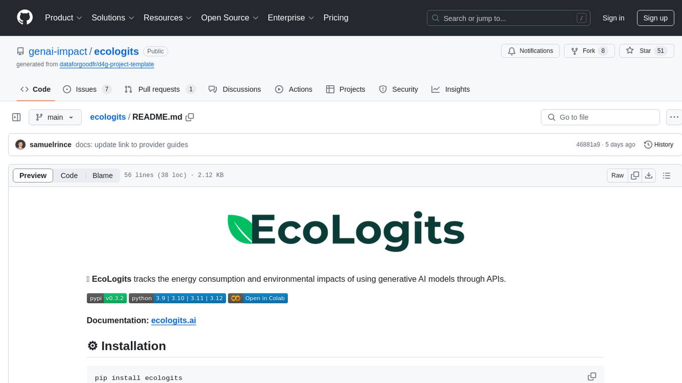 ecologits Screenshot