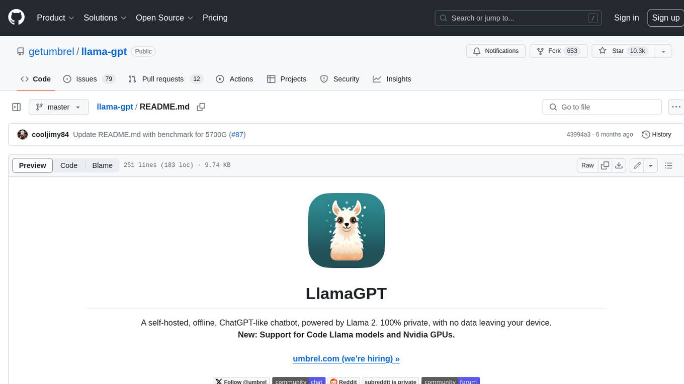 llama-gpt Screenshot