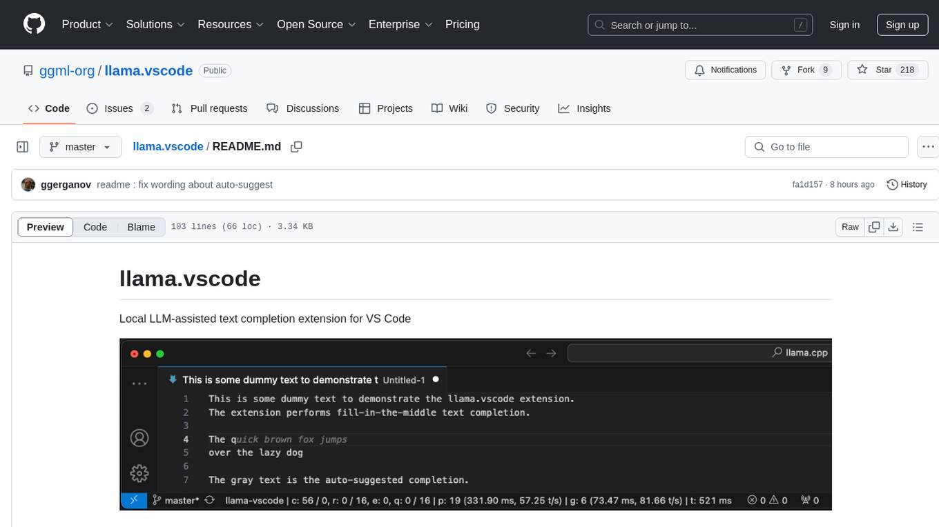 llama.vscode Screenshot