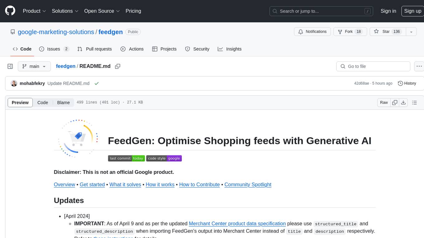 feedgen Screenshot