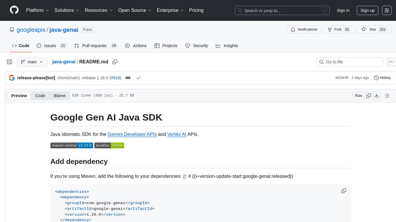java-genai Screenshot