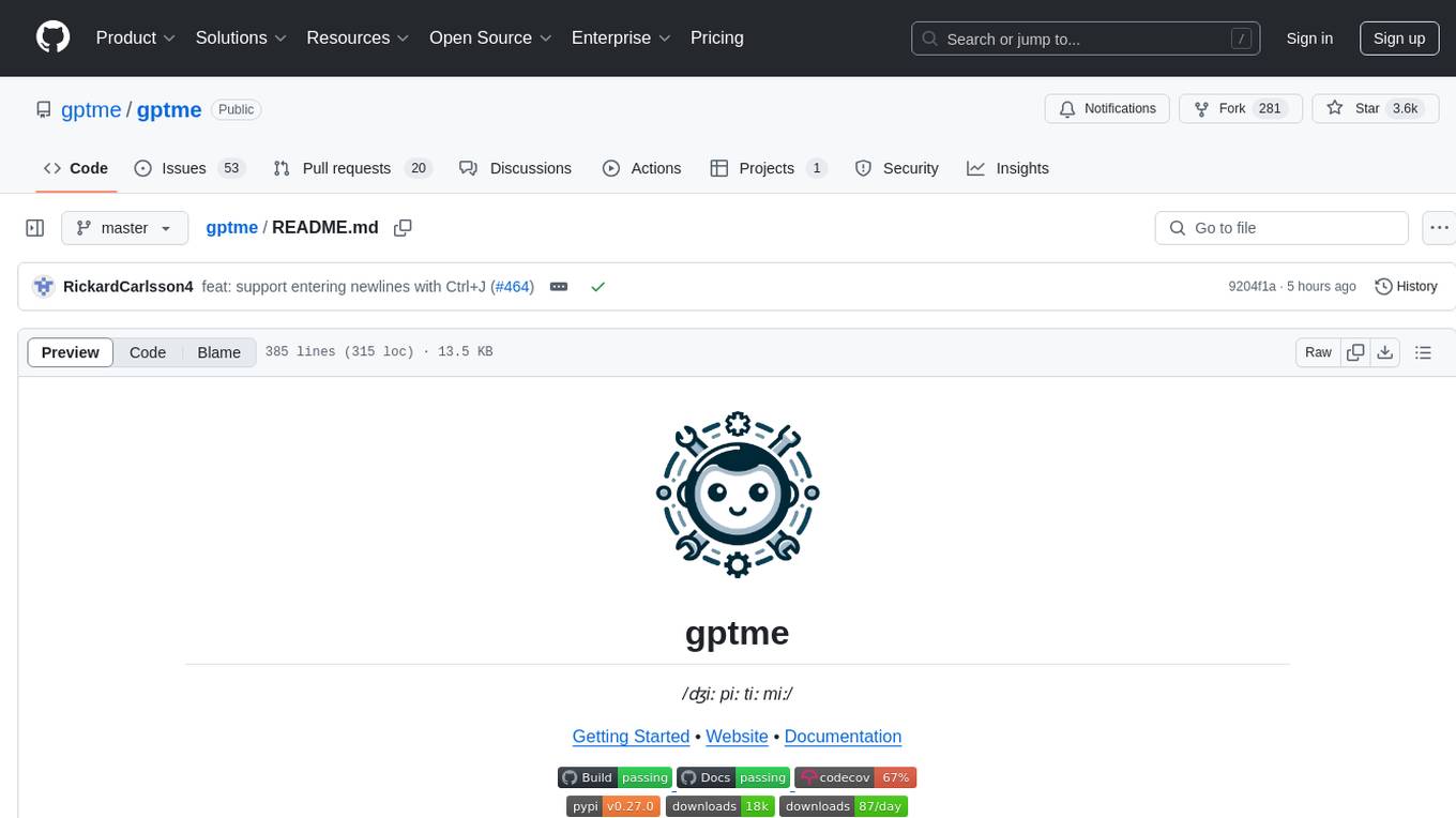 gptme Screenshot