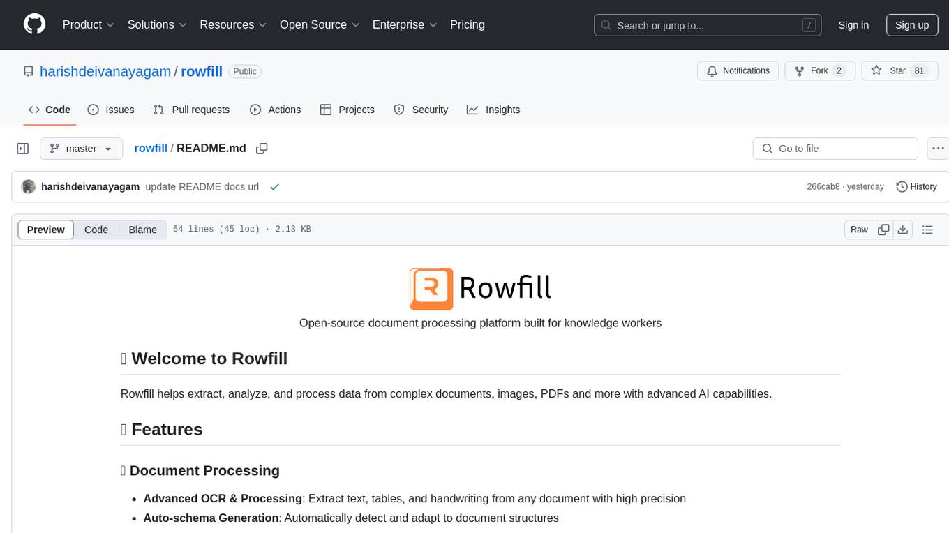 rowfill Screenshot