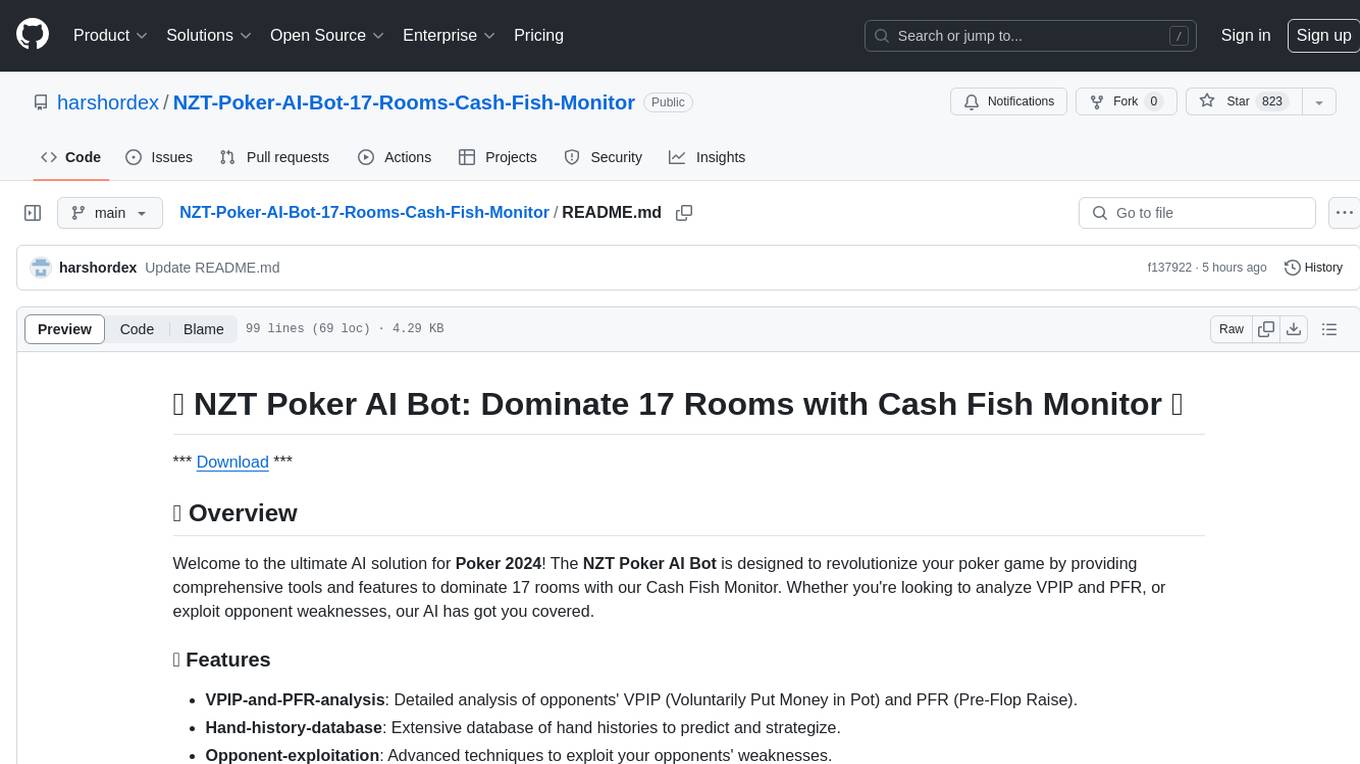 NZT-Poker-AI-Bot-17-Rooms-Cash-Fish-Monitor Screenshot