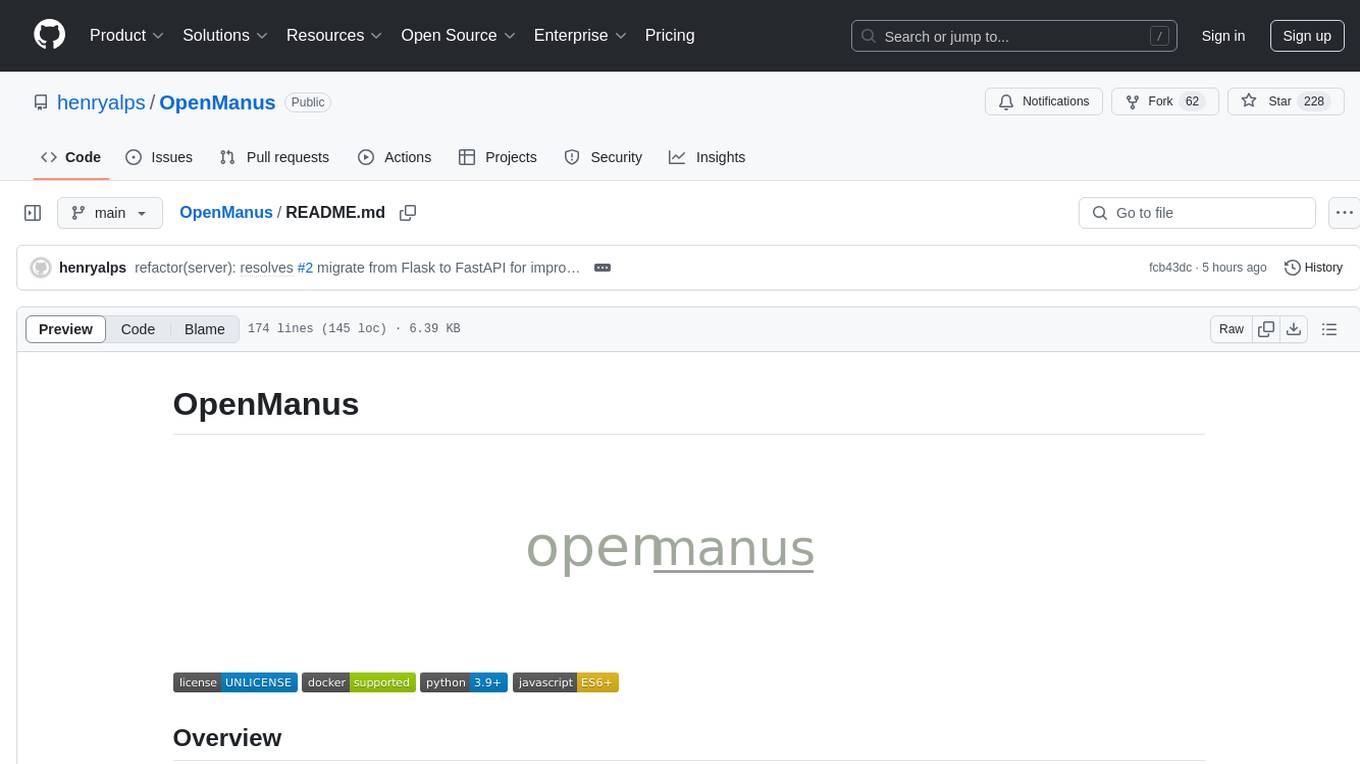 OpenManus Screenshot