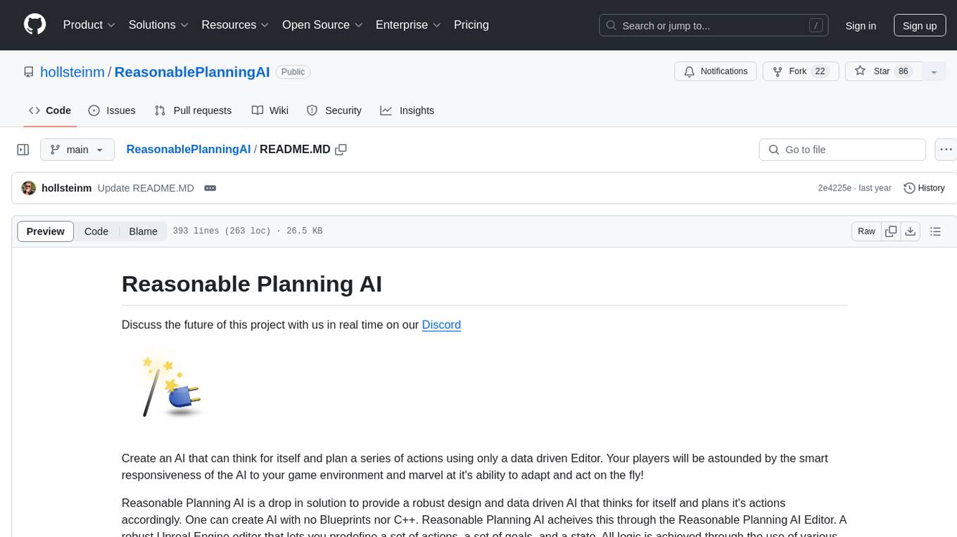 ReasonablePlanningAI Screenshot