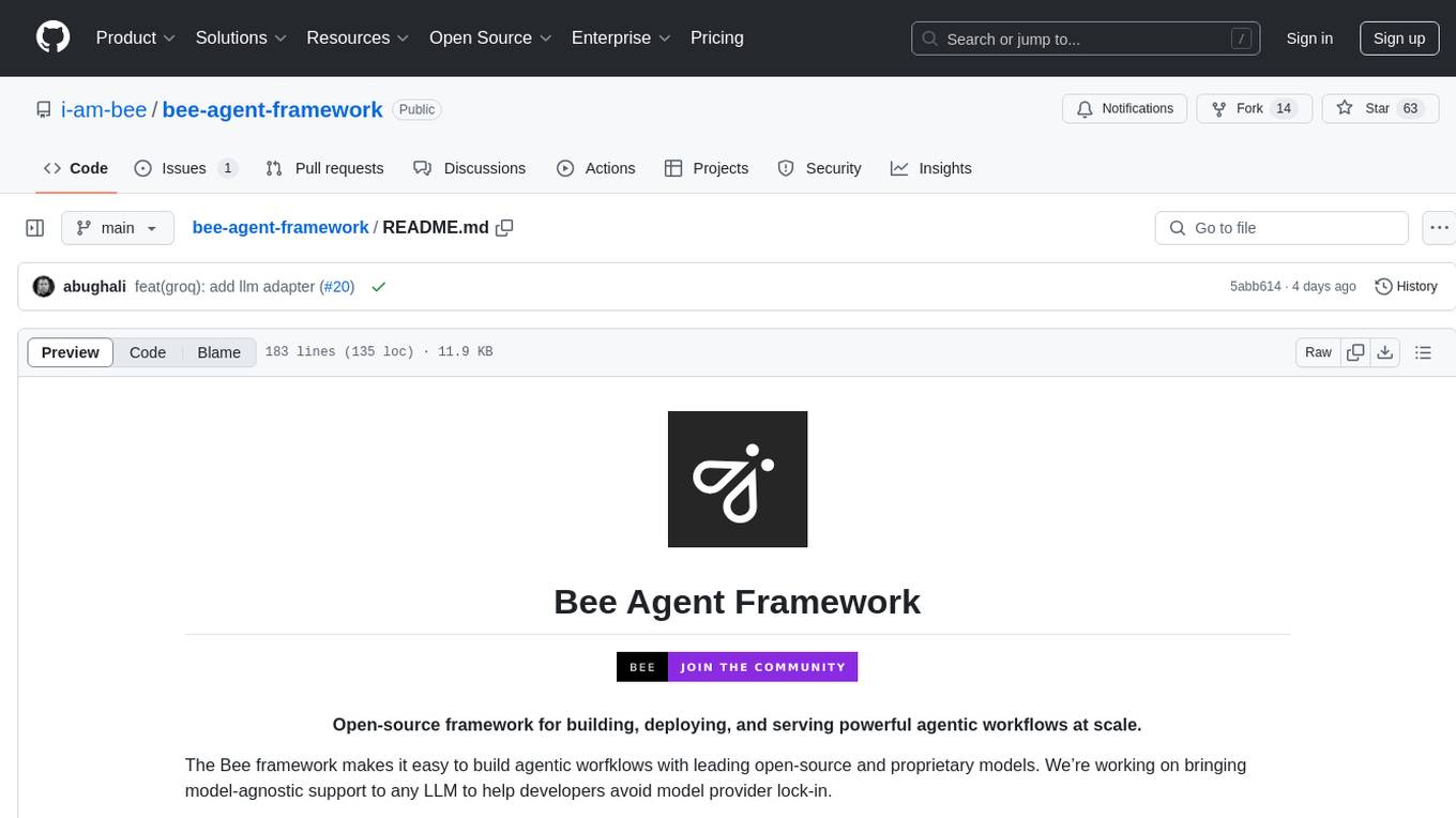 bee-agent-framework Screenshot