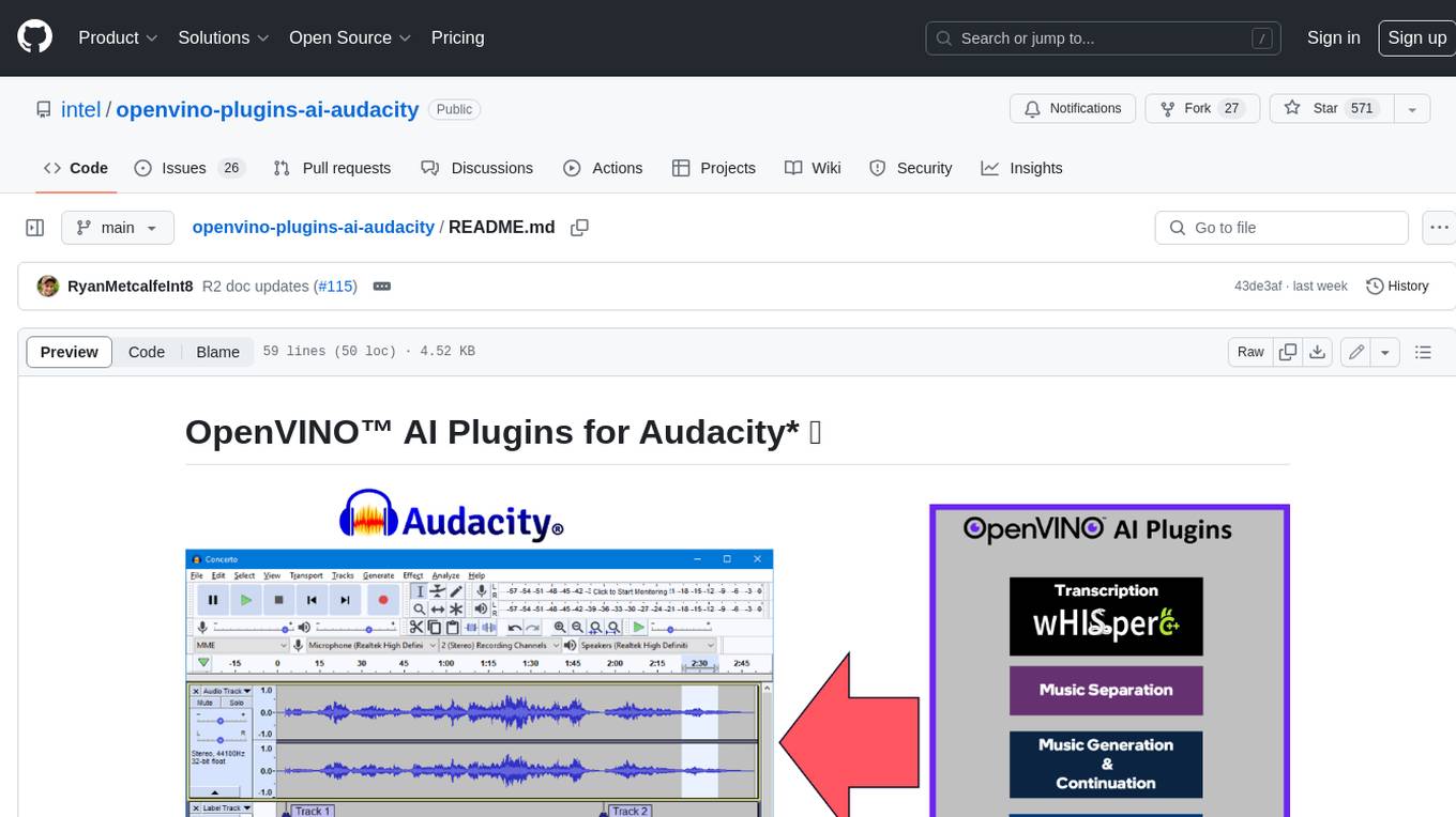 openvino-plugins-ai-audacity Screenshot