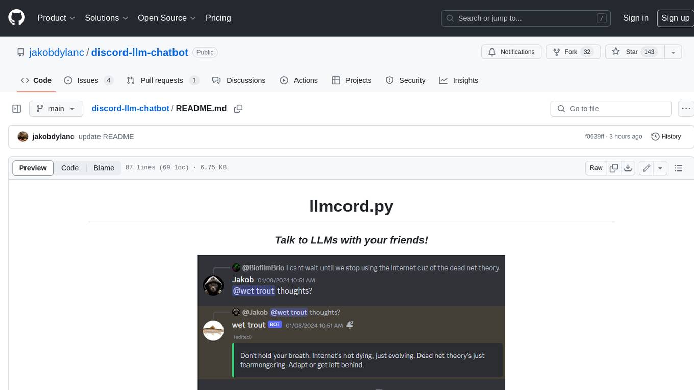 discord-llm-chatbot Screenshot