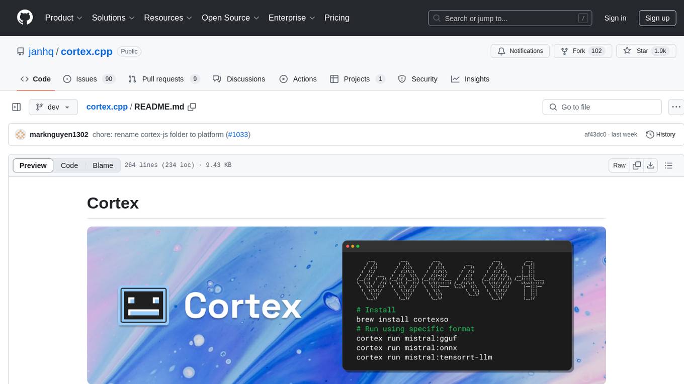 cortex.cpp Screenshot