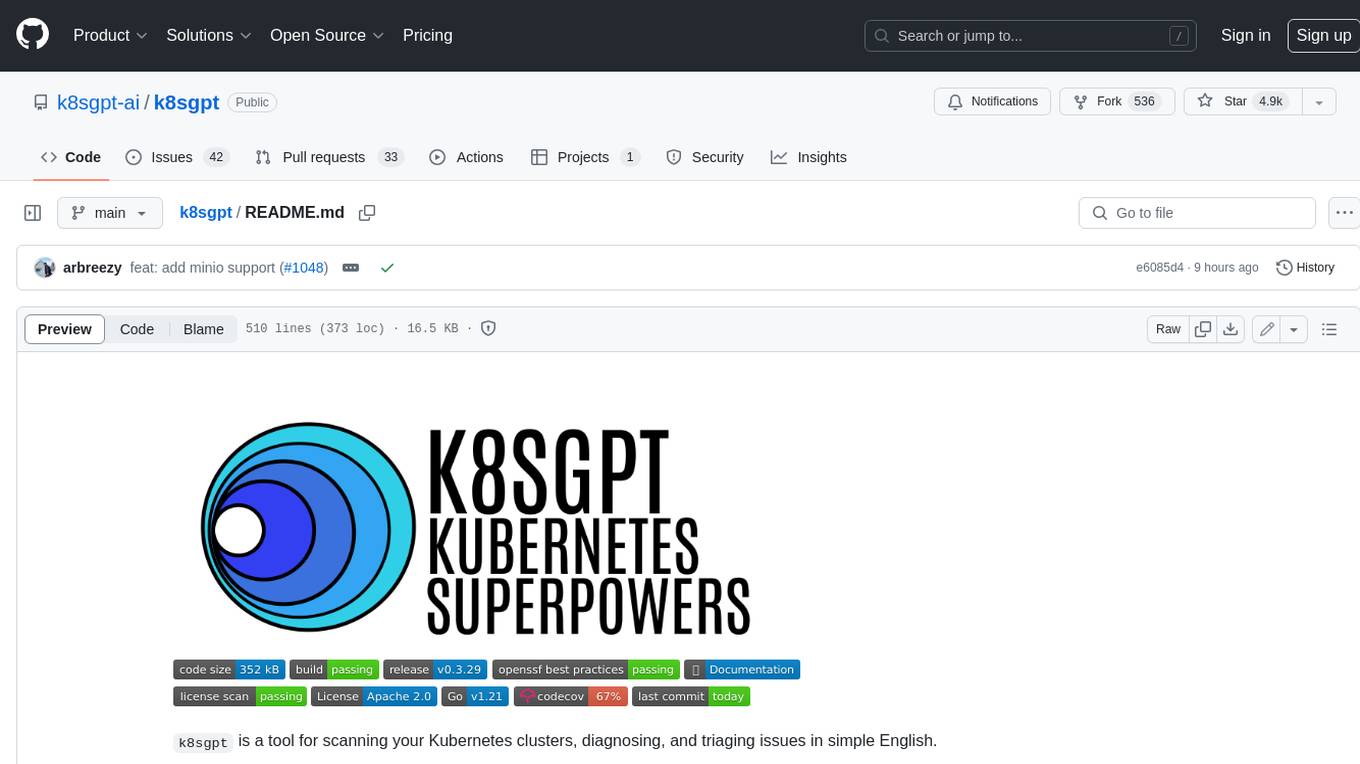 k8sgpt Screenshot