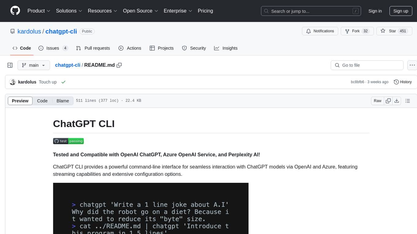 chatgpt-cli Screenshot