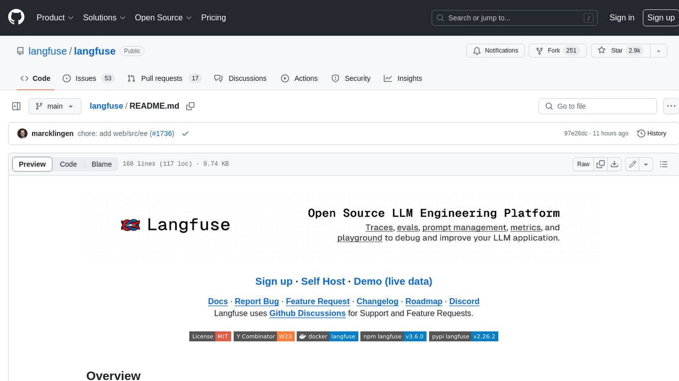 langfuse Screenshot