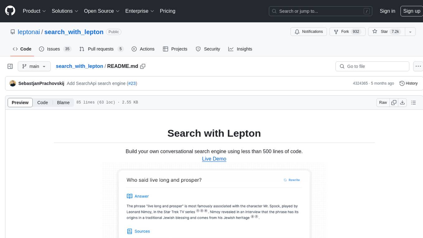 search_with_lepton Screenshot