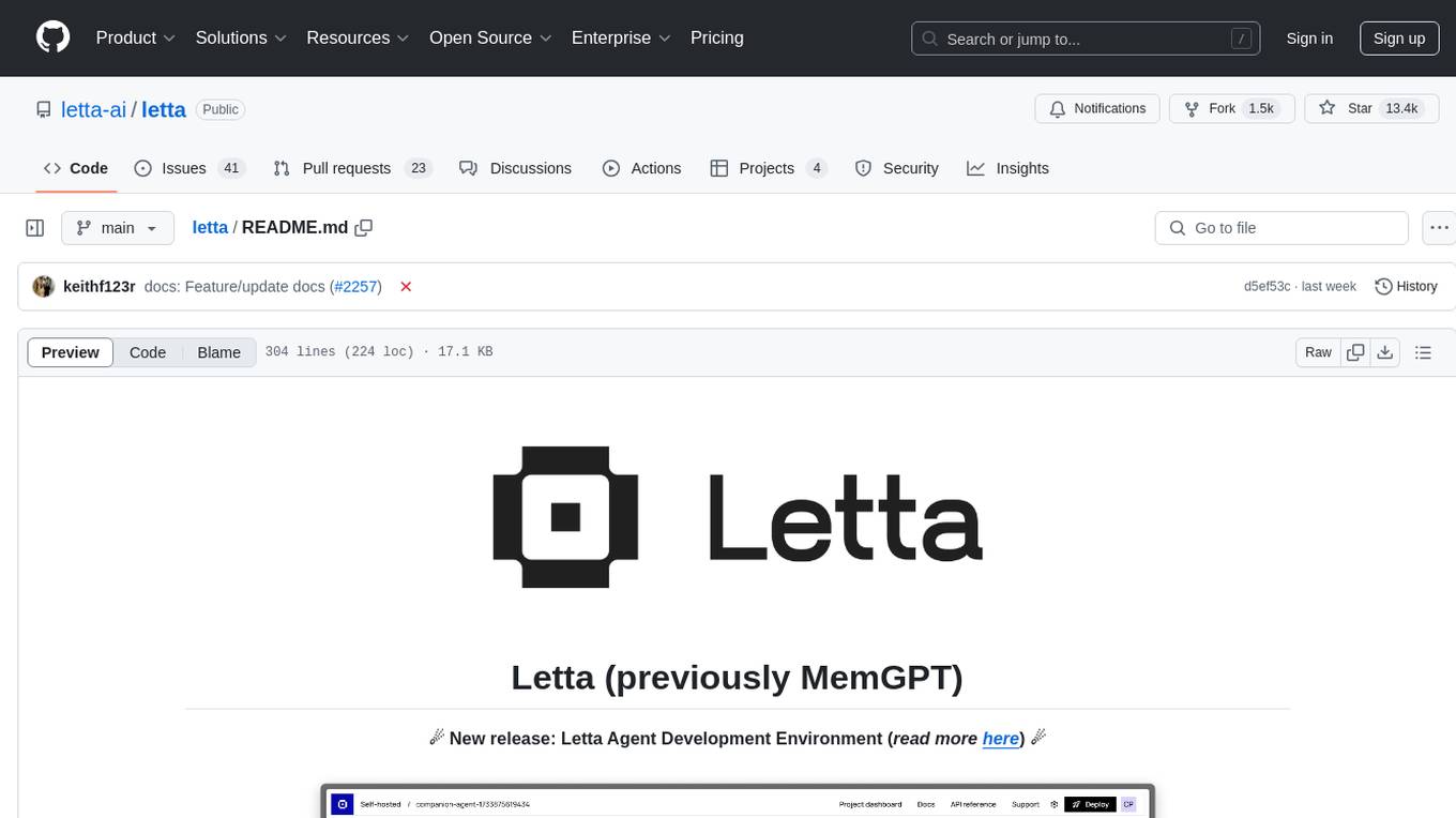 letta Screenshot