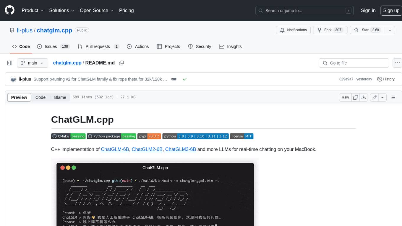 chatglm.cpp Screenshot