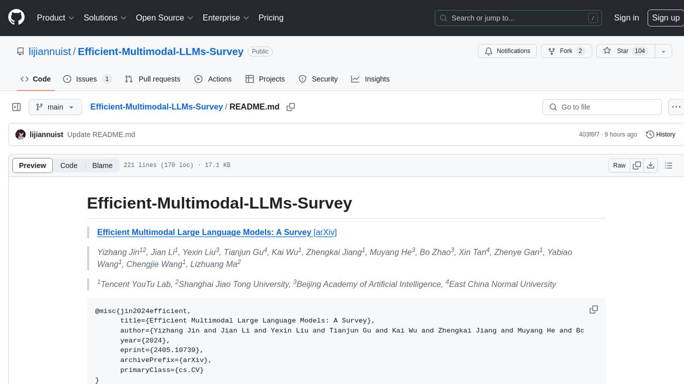 Efficient-Multimodal-LLMs-Survey Screenshot