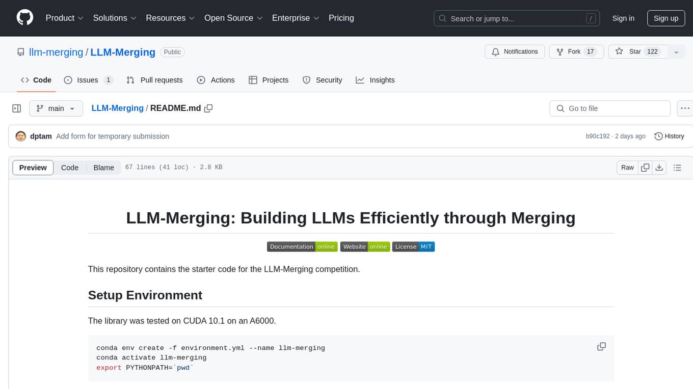 LLM-Merging Screenshot