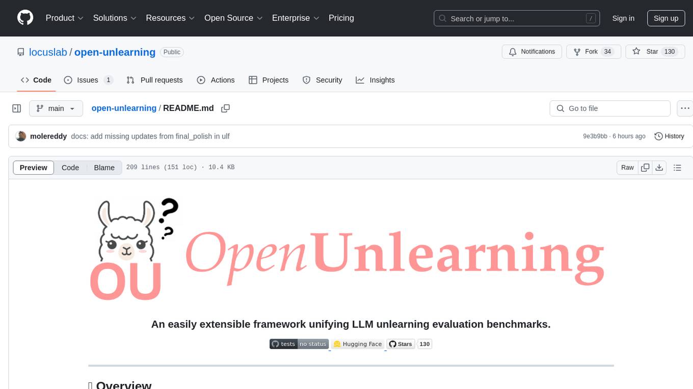 open-unlearning Screenshot