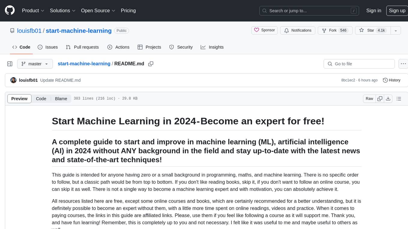 start-machine-learning Screenshot