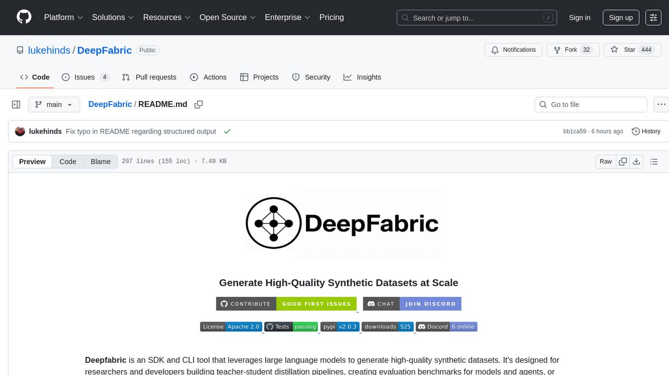 DeepFabric Screenshot