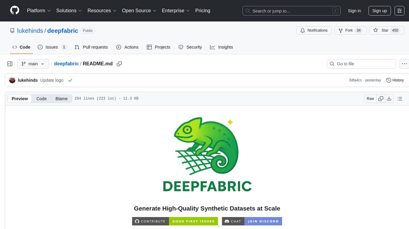 deepfabric Screenshot
