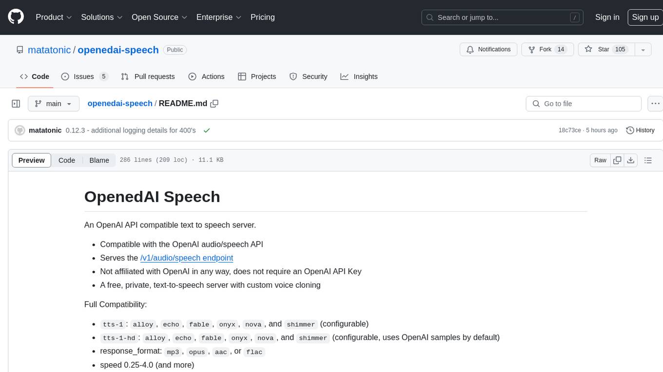 openedai-speech Screenshot